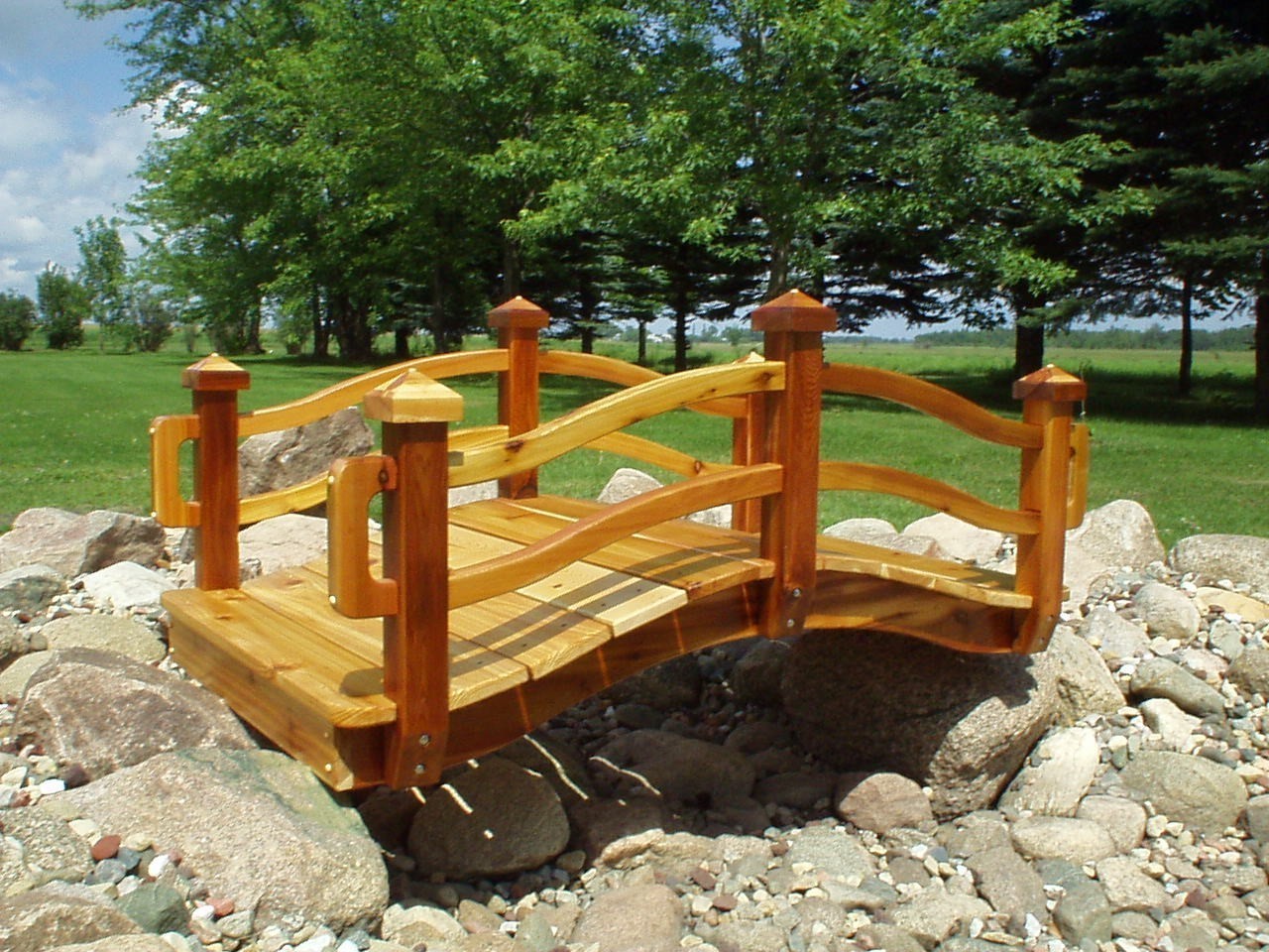 wooden garden bridge